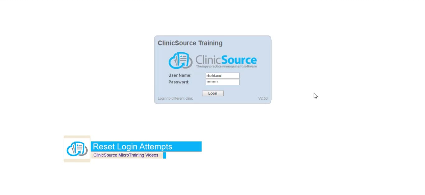Reset Login Attempts (ClinicSource) on Vimeo