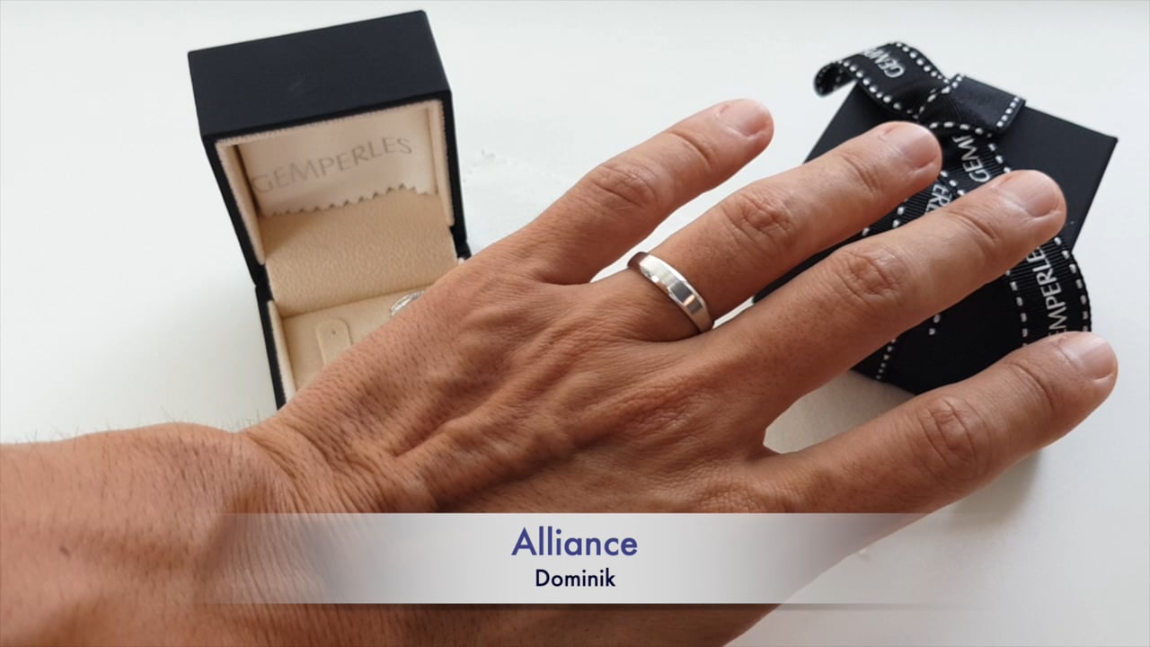 Alliance Dominik, or blanc brossé | Gemperles