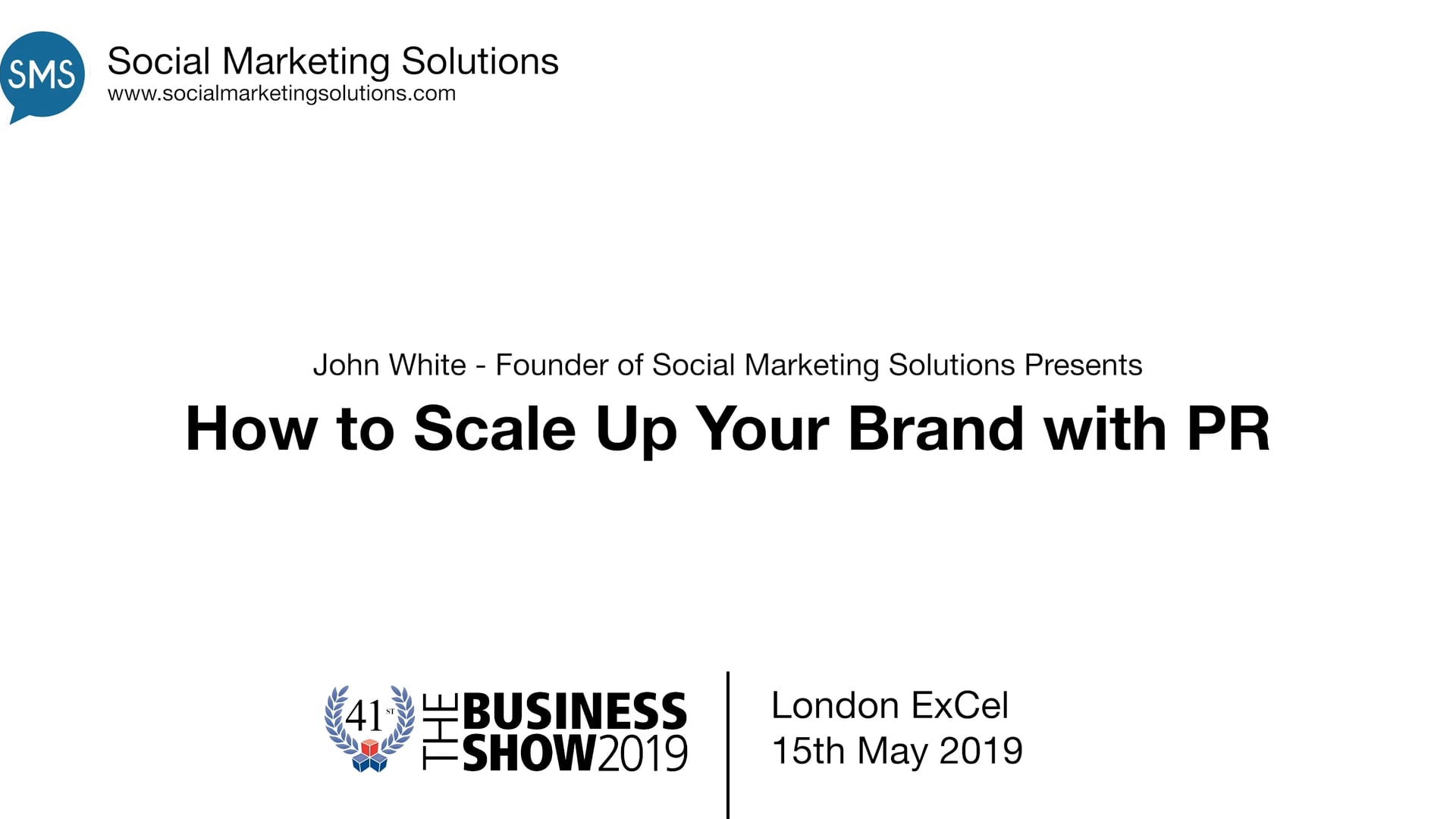 John White Business Show Speech 21.5.19