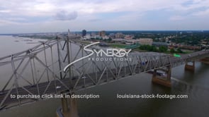 090 interstate 10 i10 mississippi river bridge in Baton Rouge Louisiana Bridge aerial dolly right 1
