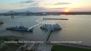 189 Awesome downtown Baton Rouge riverfront aerial at sunset