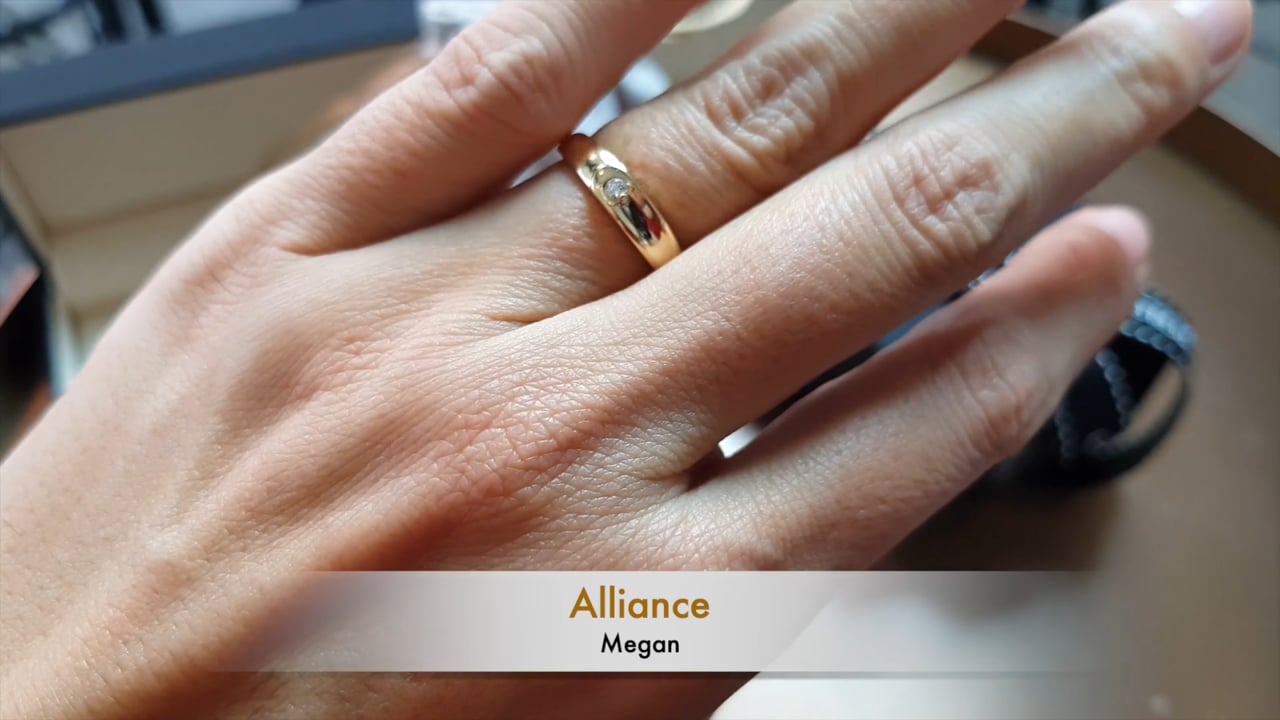Fede Nuziale diamante e oro giallo. Anello Donna I Megan