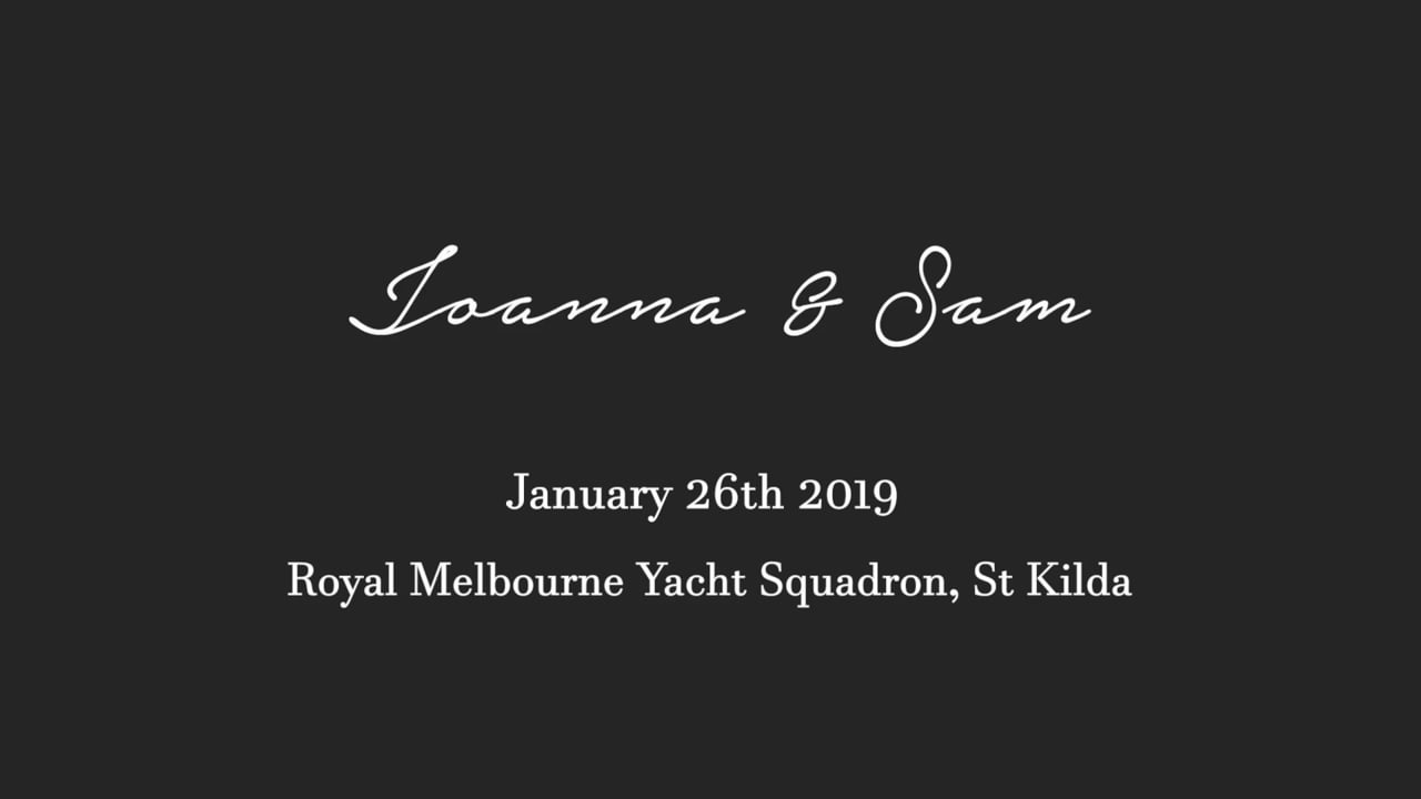 Royal Melbourne Yacht Squadron Wedding Video, Melbourne - Joanna and Sam