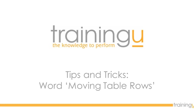 Word Tip – Move Table Rows