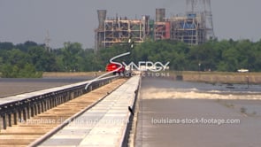 1334 bonne carre spillway video with top refinery stock footage