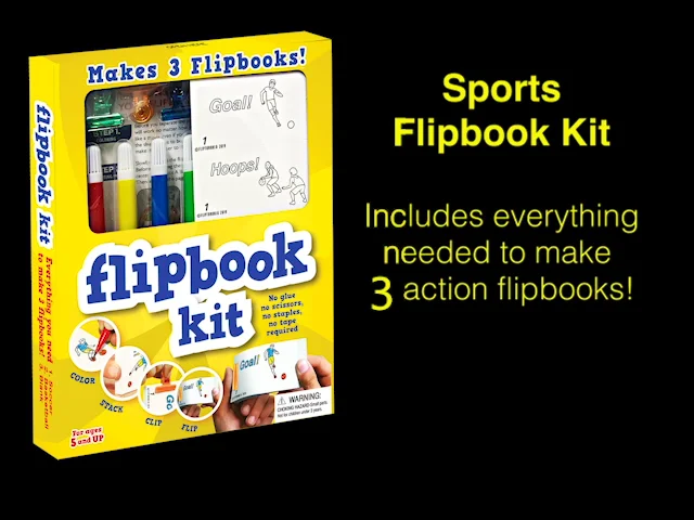  Fliptomania Make Your Own Flipbook Kit: Basketball and Soccer -  Paper Stop Motion Animation Kit : Creative Flip Book Kit for Kids 6-12 and  Creative Animation Artists : Toys & Games