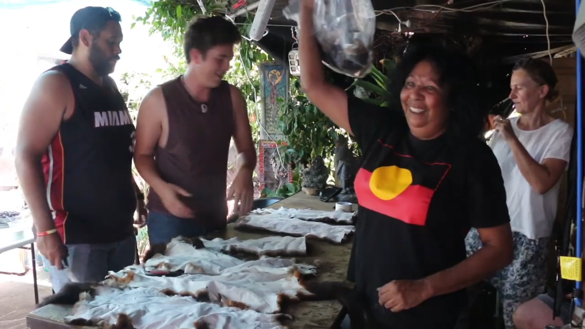 MAREE CLARKE POSSUM SKIN CLOAK WEAVING