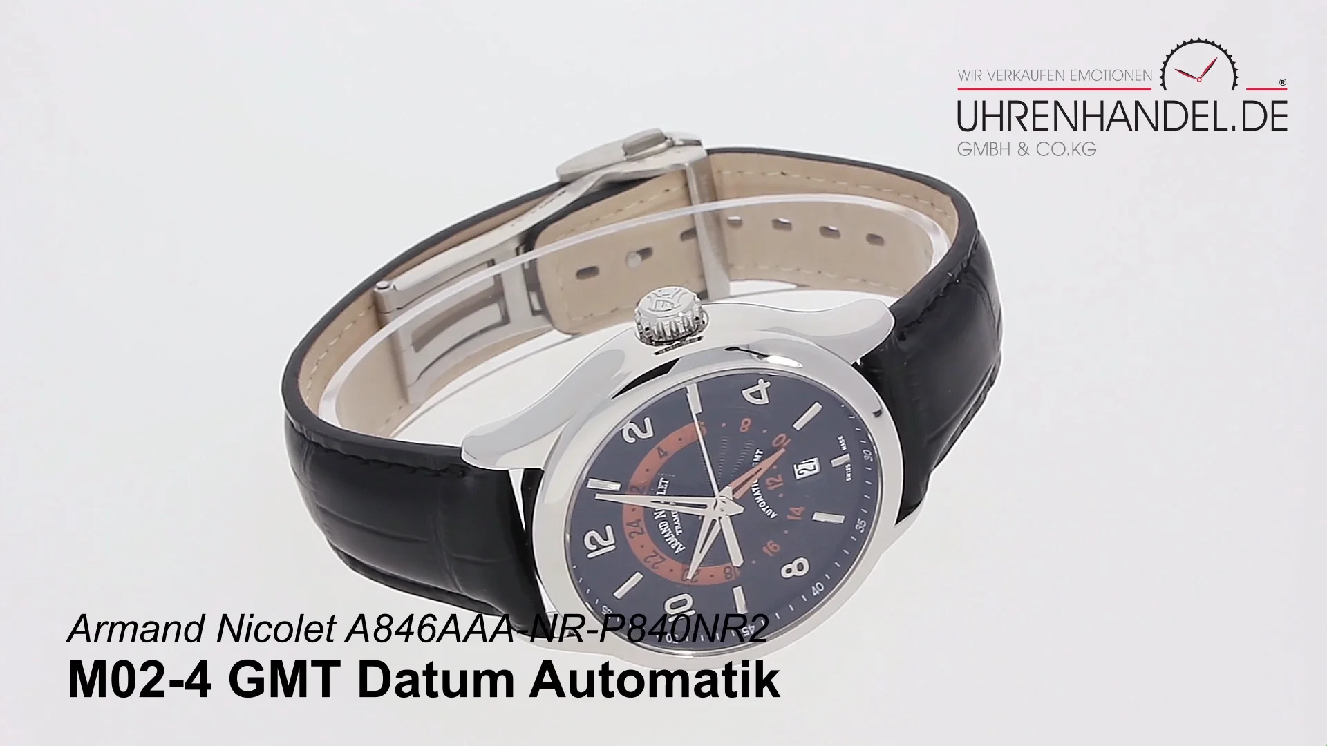 Armand Nicolet M02 4 GMT Datum 2.Zeitzone Automatik A846AAA NR P840NR2