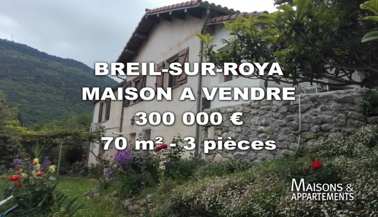 BREIL SUR ROYA MAISON A VENDRE 300 000 70 m 3 pi ces