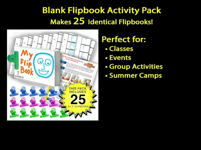 Blank Flipbooks (Flip Book) for Animation, Sketching, and Cartoon Creation,  6 Pack, 4.5” x 2.5”, 180 Pages (90 Sheets), Thick, No Bleed Drawing Paper