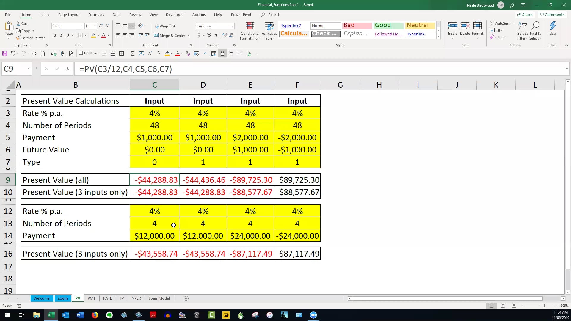 Excel Financial Functions Part 1 20190611 On Vimeo