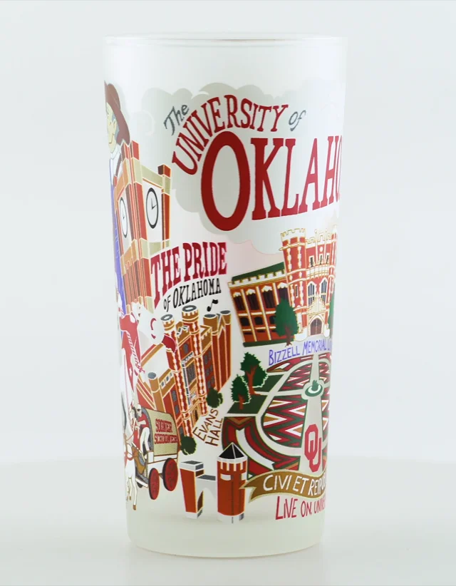 Collegiate University of Oklahoma Commissioner 14 Oz. Rocks Glass