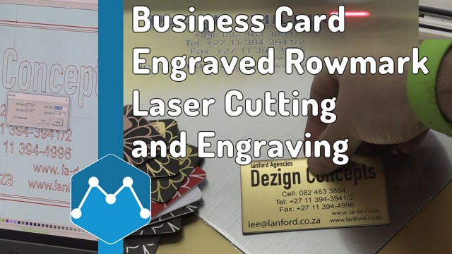 Maker Video: Business Card Made by Engraved Rowmark by TruCUT CO2 Laser Cutting and Engraving Machine