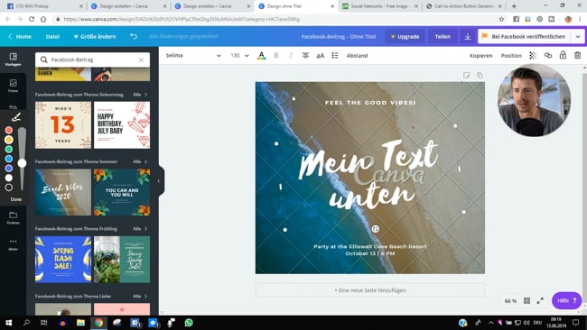 Das Favoritenbild erstellen mit Canva