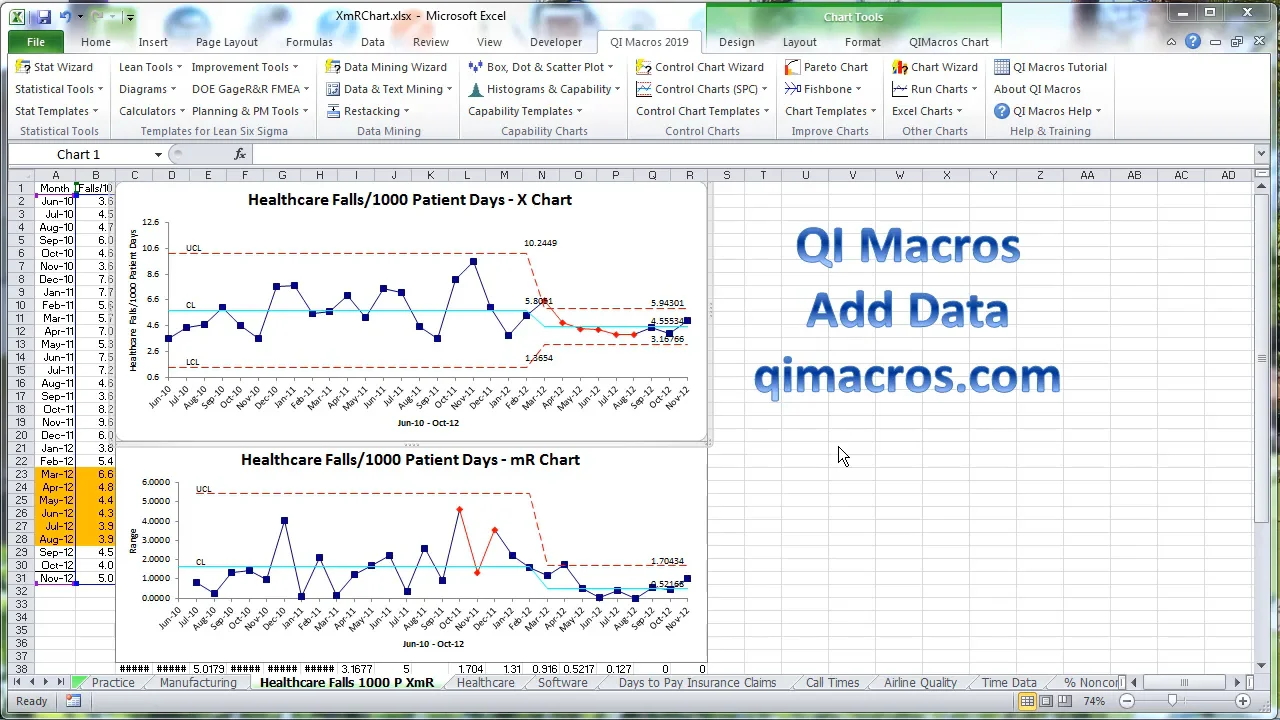 Add Data to QI Macros Control Chart on Vimeo