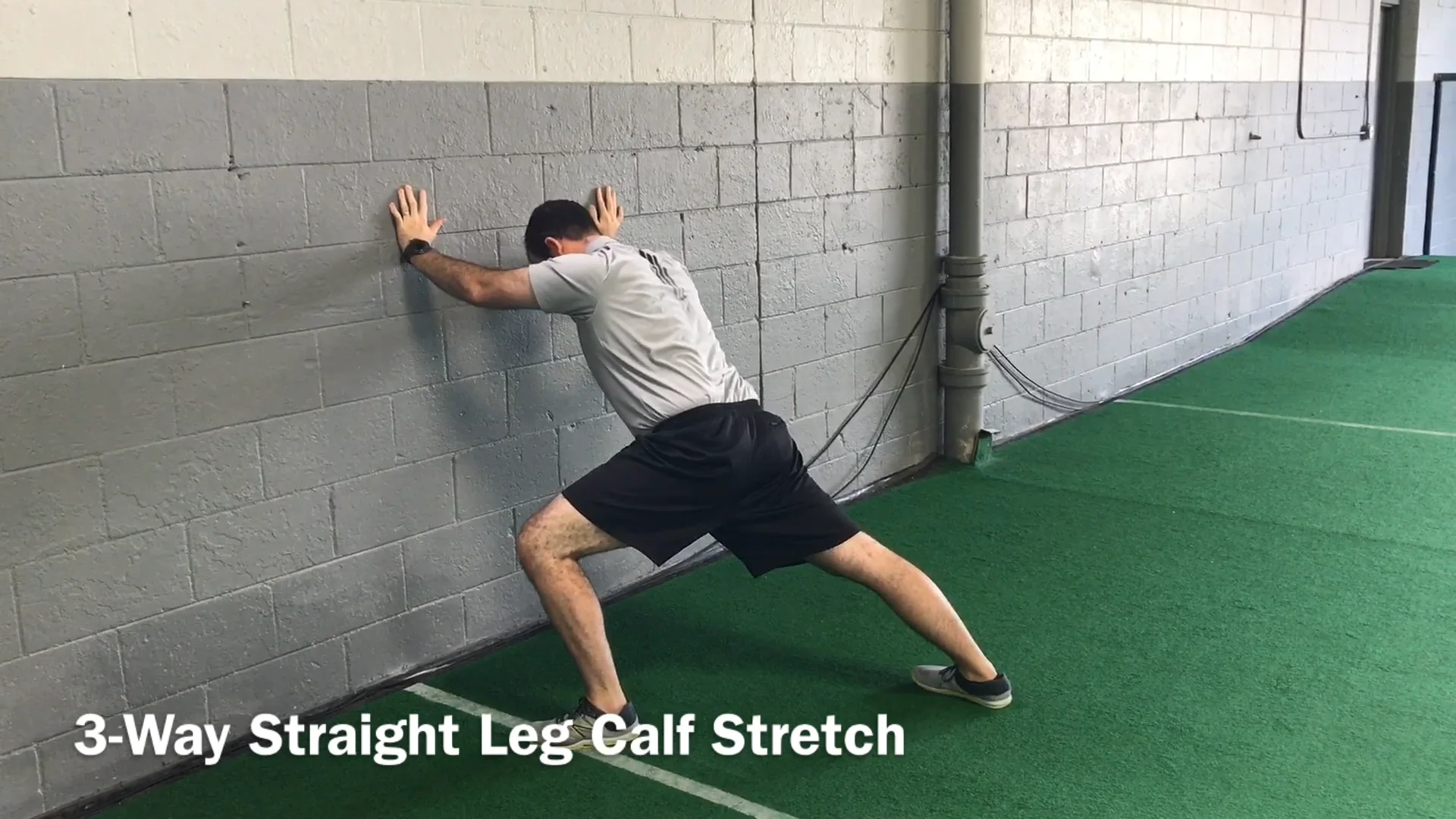  Wall Straight Leg Calf Stretch