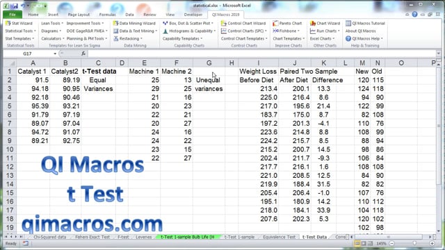 t tests in Excel the easy way
