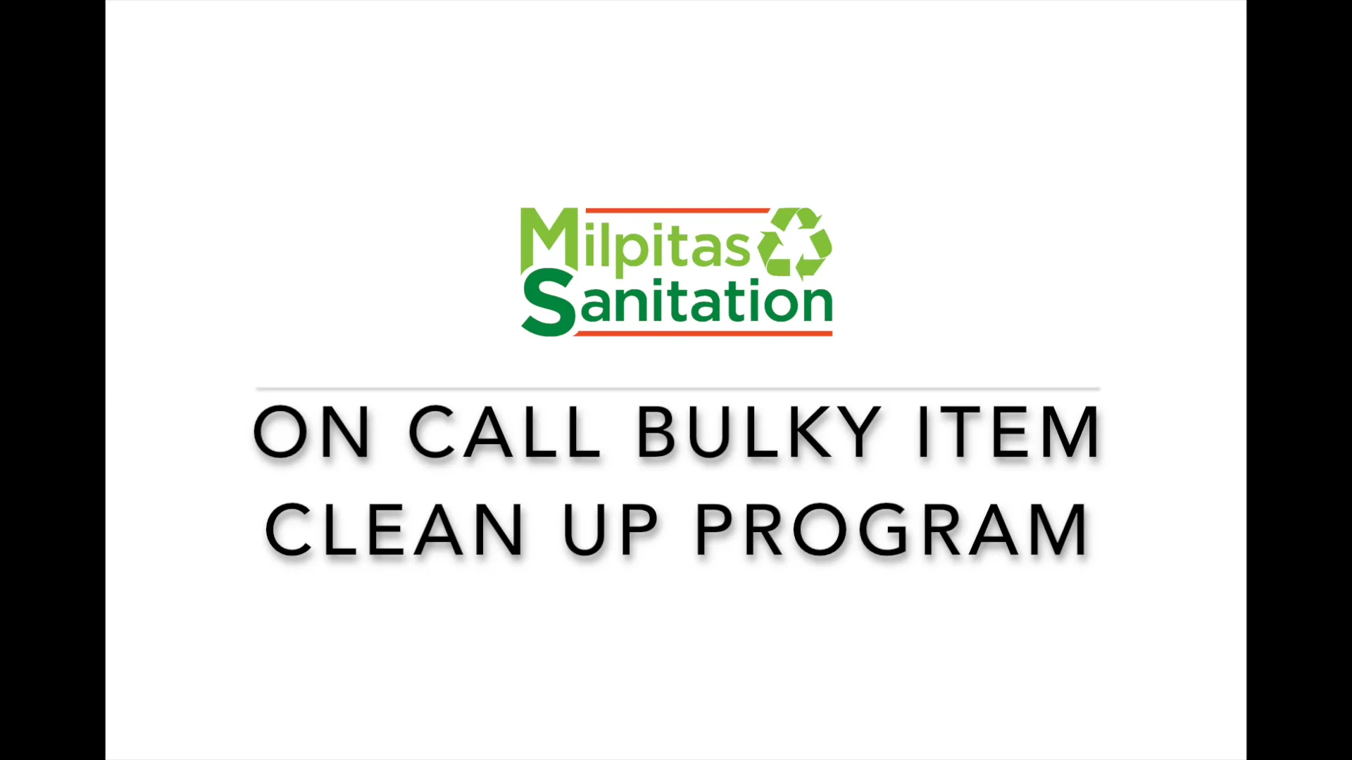 Bulky Item/On Call Clean-up Program - Milpitas Sanitation