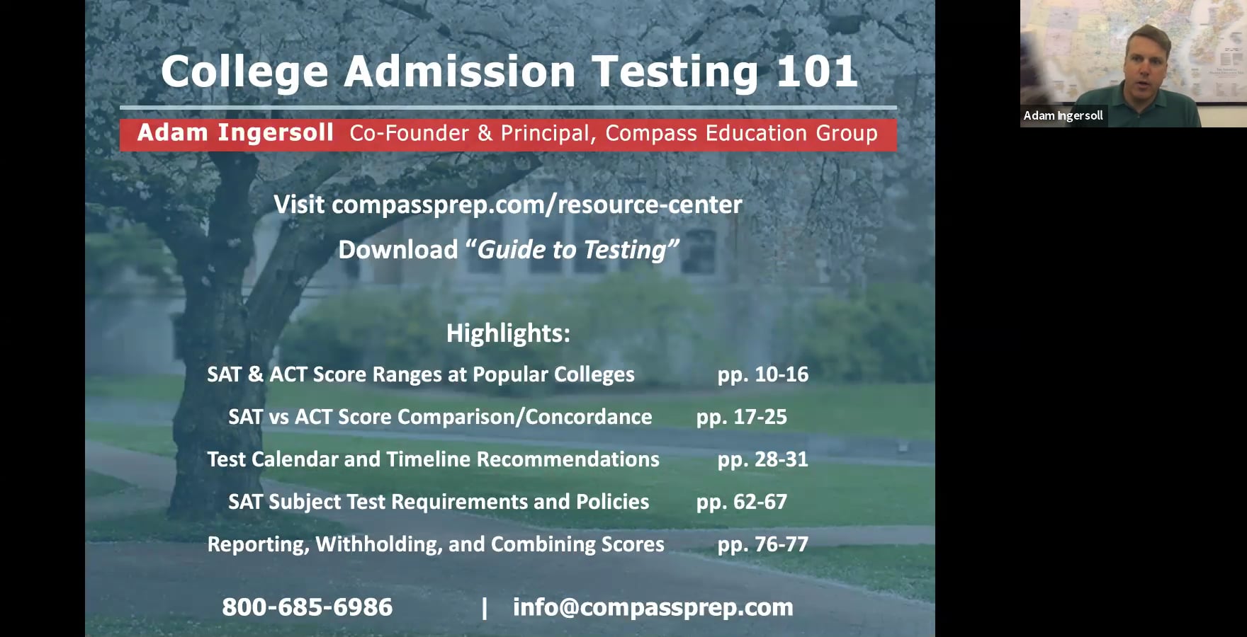 Webinar on College Admission Testing on Vimeo