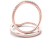 Chevron Wedding Band with Pav&eacute; Diamonds in 10K Rose Gold &#40;1/10 ct. tw.&#41;