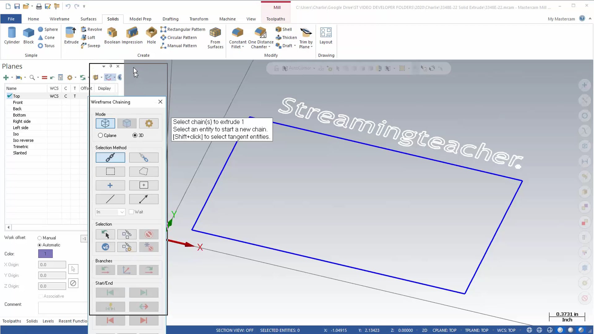 Solid Extrude Function