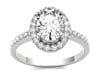 Oval Moissanite Halo Ring in 14K White Gold &#40;1 7/8 ct. tw.&#41;