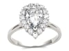 Pear-Shaped Moissanite Ring with Halo in 14K White Gold &#40;1 7/8 ct. tw.&#41;