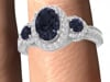 Blue Sapphire &amp; 1/2 ct. tw. Diamond Three-Stone Ring in 14K White Gold