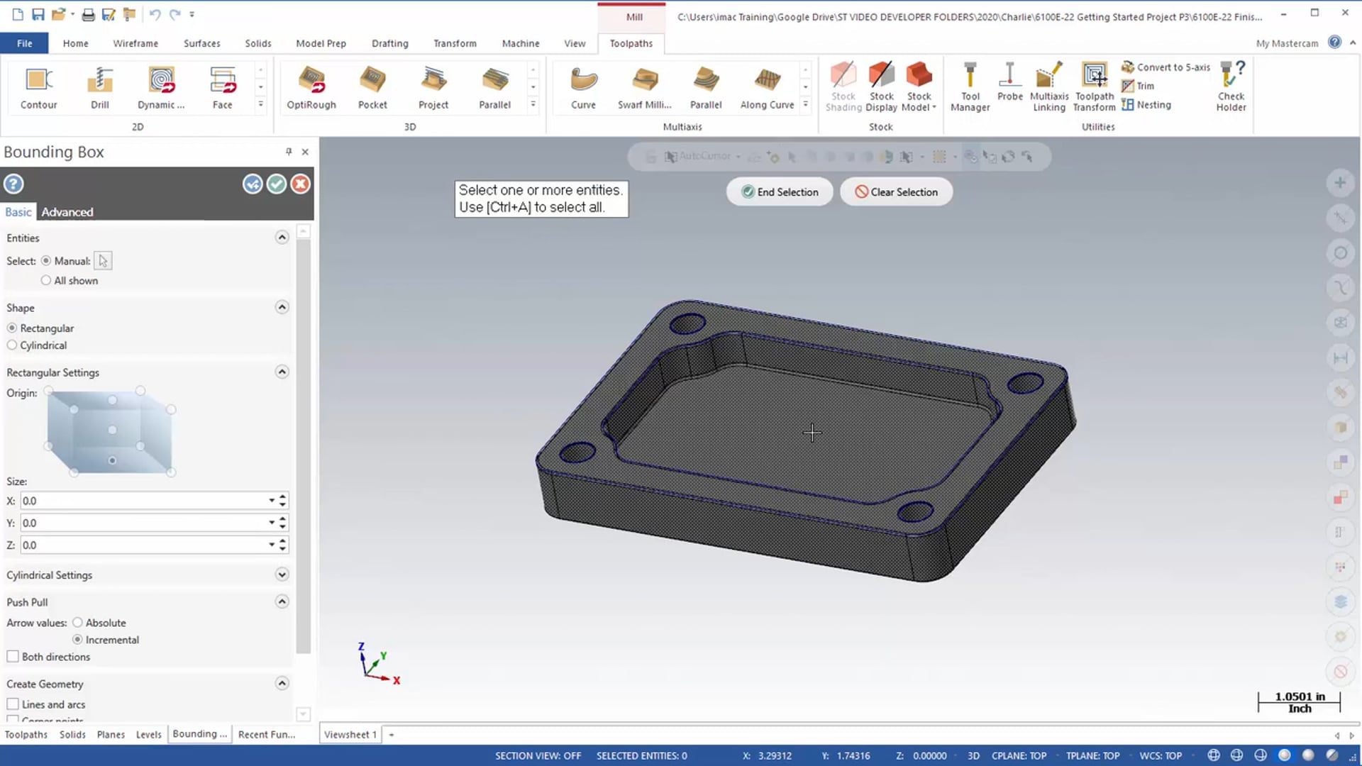 Getting Started Project - CAM - P1