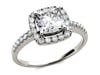 Moissanite Cushion-Cut Halo Ring in 14K White Gold &#40;1 3/8 ct. dew&#41;