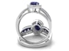 Blue Sapphire &amp; 1/4 ct. tw. Diamond Ring in 10K White Gold