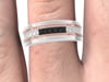 Men&#39;s 1/2 ct. tw. Black &amp; White Diamond Band in 10K White &amp; Rose Gold, 8.5MM