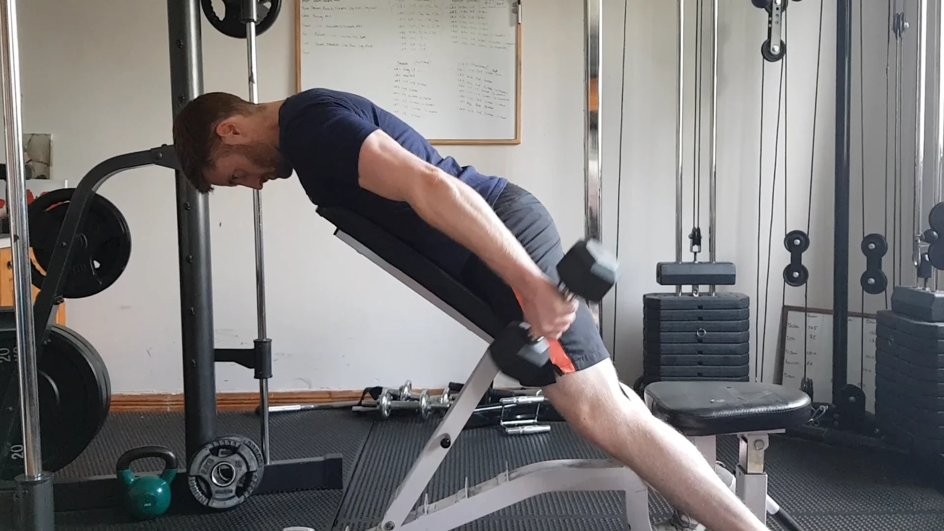 Dumbbell chest supported kickbacks on Vimeo