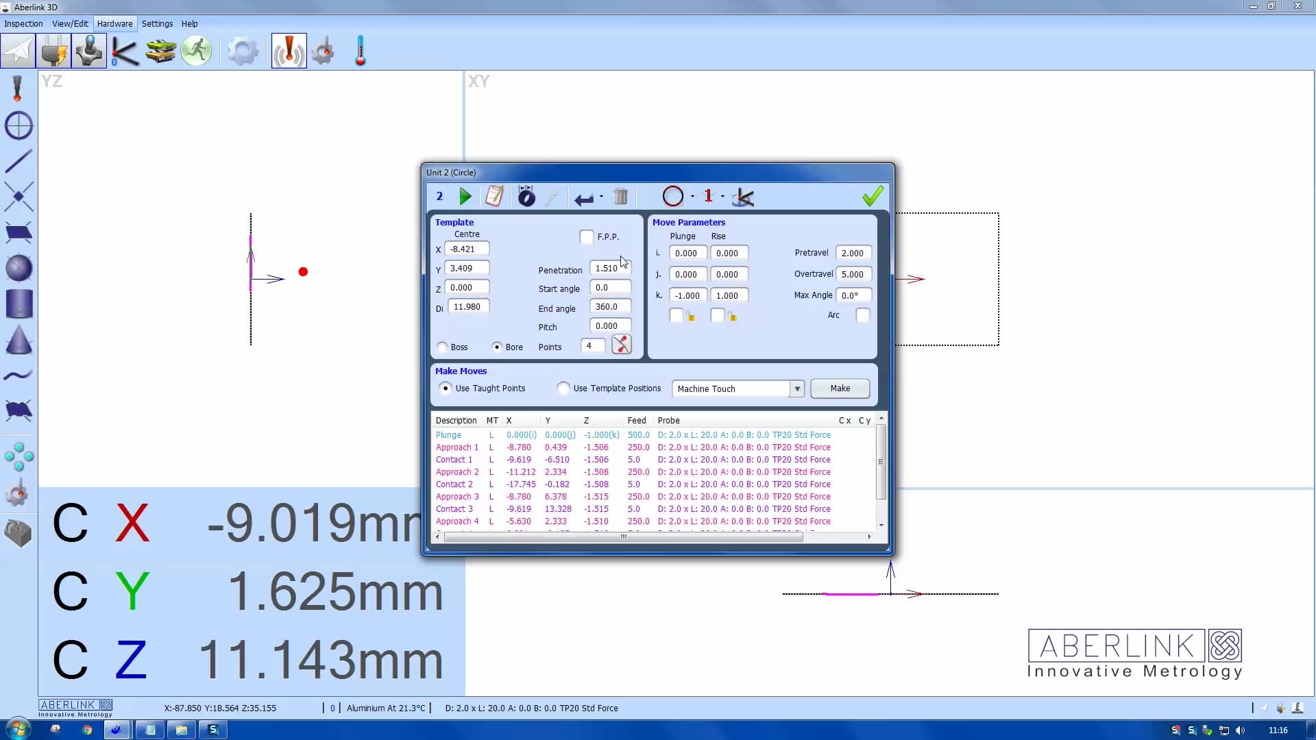 Aberlink 3D Mk4 - Measuring the Test Piece on Vimeo