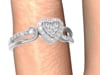1/10 ct. tw. Diamond Heart Promise Ring in Sterling Silver