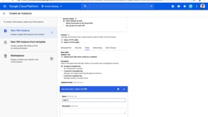 Google Cloud New VM Instance
