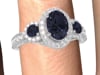 Blue Sapphire &amp; 1/2 ct. tw. Diamond Three-Stone Ring in 14K White Gold