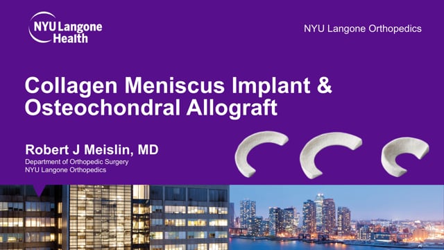 Resorbable Collagen-based Meniscus Implant & Osteochondral Allograft