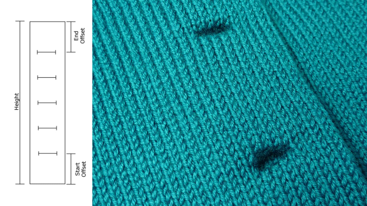 Buttonhole Placement Tool (horizontal) Machine Knitting Tutorial