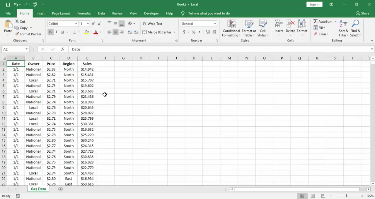 2016 - Excel Pivot Table Introduction
