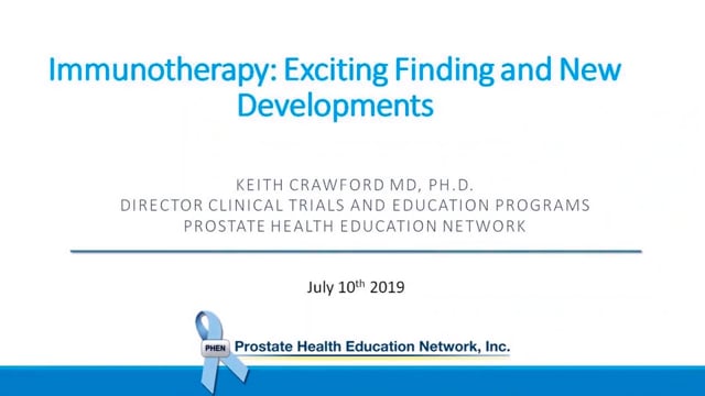 Immunotherapy: Exciting Findings and New Developments for Prostate Cancer with Dr. Keith Crawford