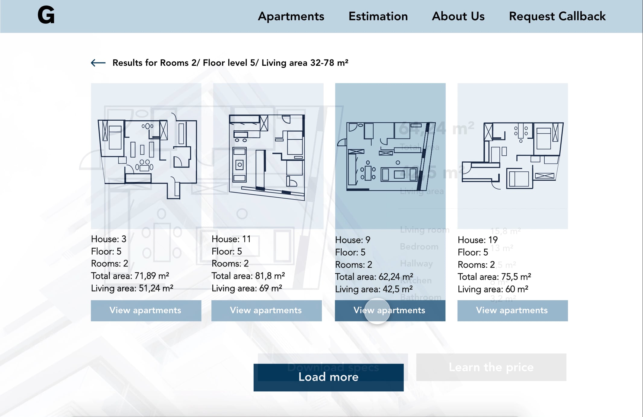 Website User Flow (Choosing the apartments) on Vimeo