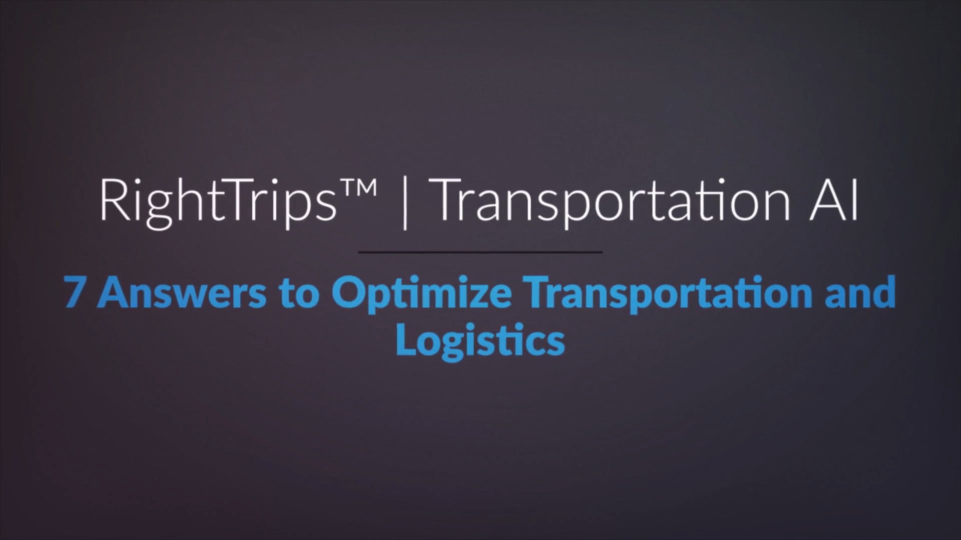 RightTrips | Transportation AI