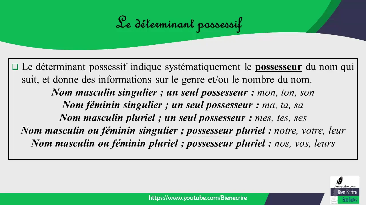 Determinant Possessif Déterminant 7 - possessif on Vimeo