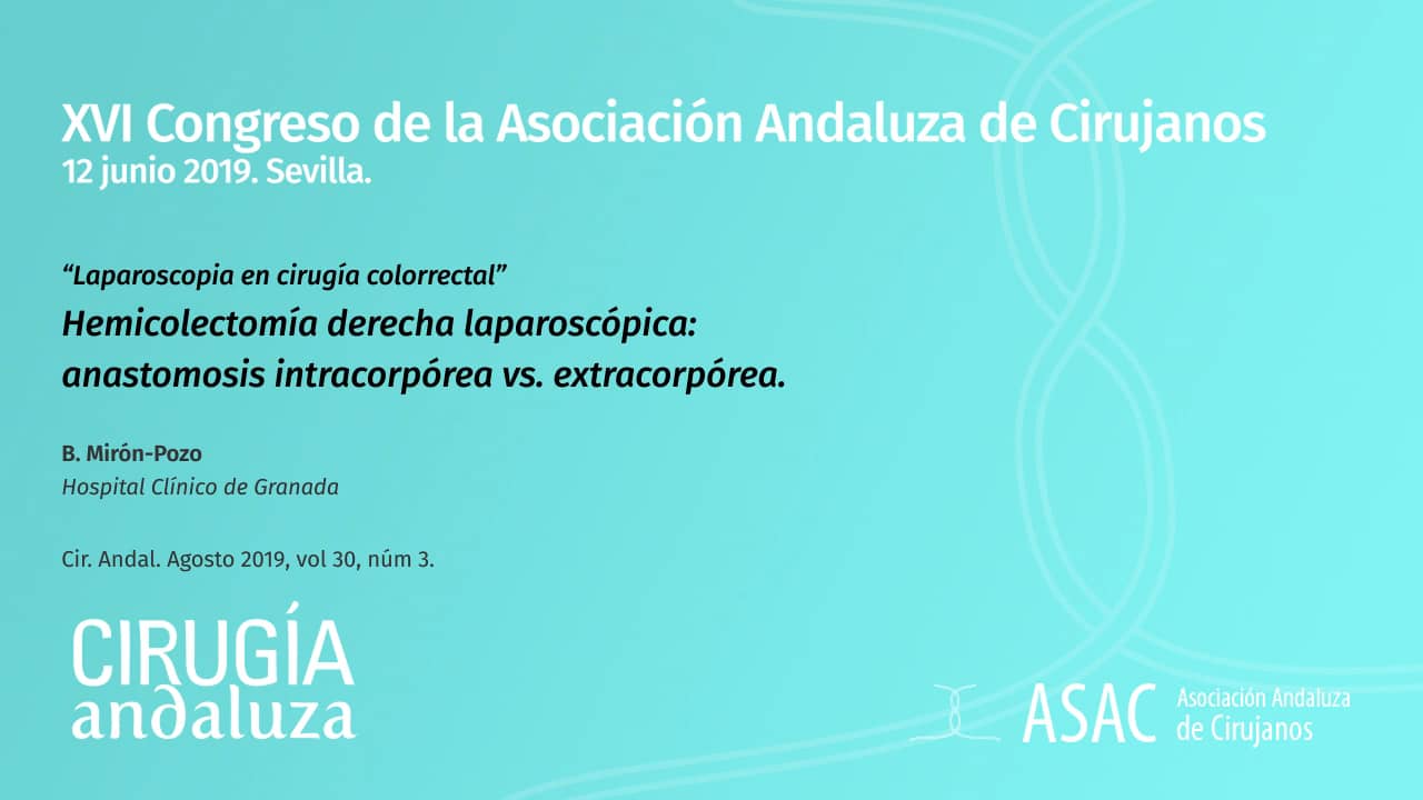 Hemicolectomía derecha laparoscópica: anastomosis intracorpórea vs ...