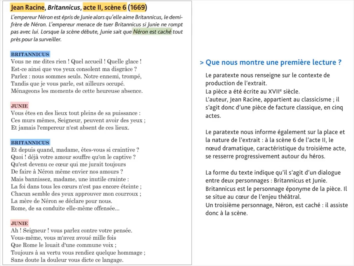 Jean Racine, Britannicus, acte II, scène 6 on Vimeo