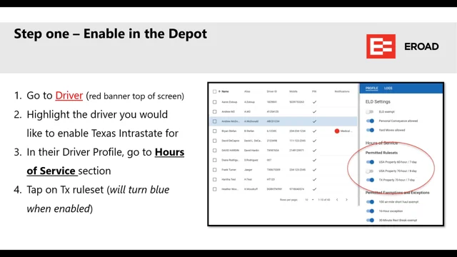 Texas intrastate hours of service ruleset now available