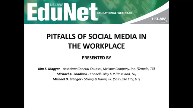 Pitfalls of Social Media in the Workplace Video
