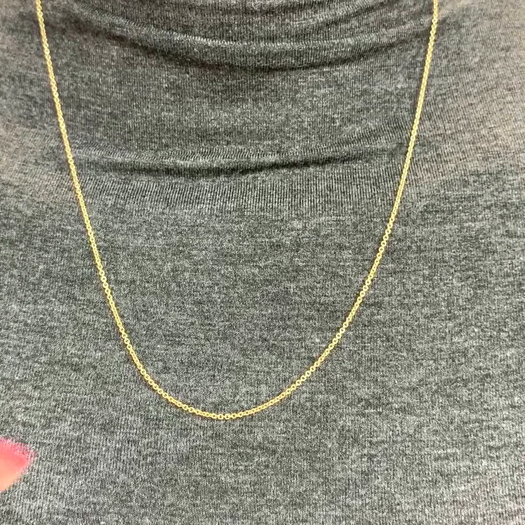 18K Yellow Gold 1.5mm Cable Chain (Solid Links) 16