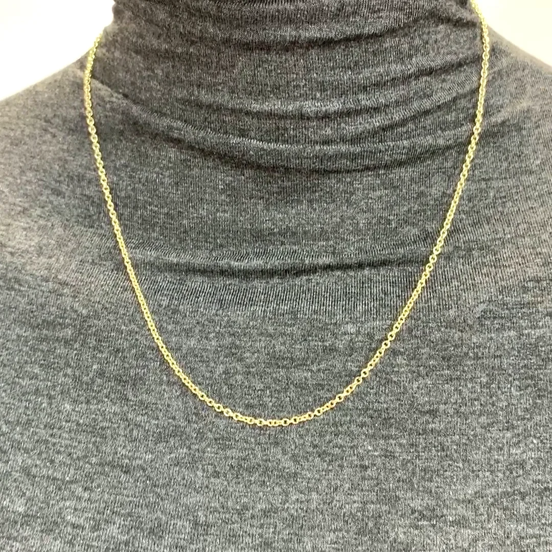 18K Yellow Gold 2mm Cable Chain (Solid Links) 16